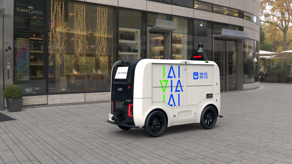 Imagem do robô de entregas Xiaomanlv do Alibaba